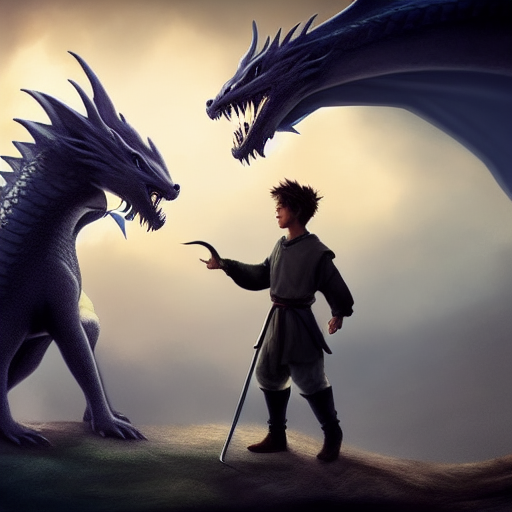 Cole lowers his sword and offers his hand to the dragon, which extends a paw. The two form an unlikely bond, with the once-terrifying dragon now accompanying Cole in his journey.